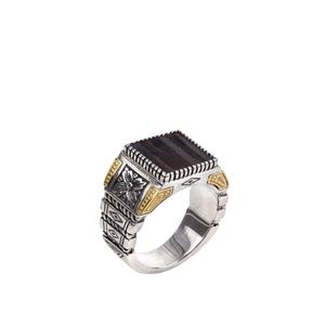 Konstantino Mens Ring Sterling Silver and 18K Gold